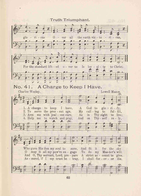 Loyalty to the King: a collection of new and old songs for the use of organized Sunday-school classes, especially for all classes in the Loyal Movement page 63