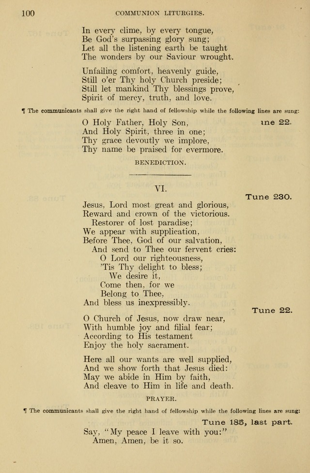 The Liturgy and the Offices of Worship and Hymns of the American Province of the Unitas Fratrum, or the Moravian Church page 100