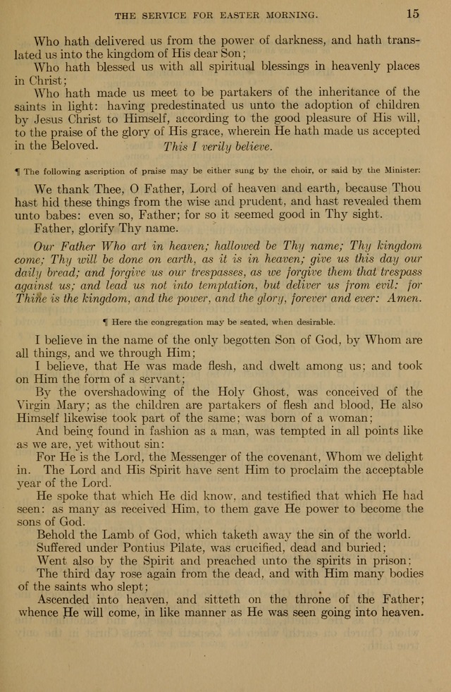 The Liturgy and the Offices of Worship and Hymns of the American Province of the Unitas Fratrum, or the Moravian Church page 15