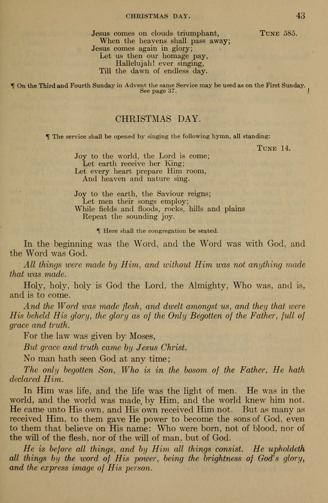 The Liturgy and the Offices of Worship and Hymns of the American Province of the Unitas Fratrum, or the Moravian Church page 43