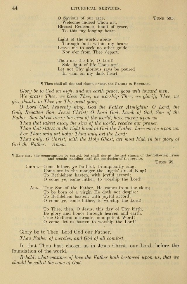 The Liturgy and the Offices of Worship and Hymns of the American Province of the Unitas Fratrum, or the Moravian Church page 44