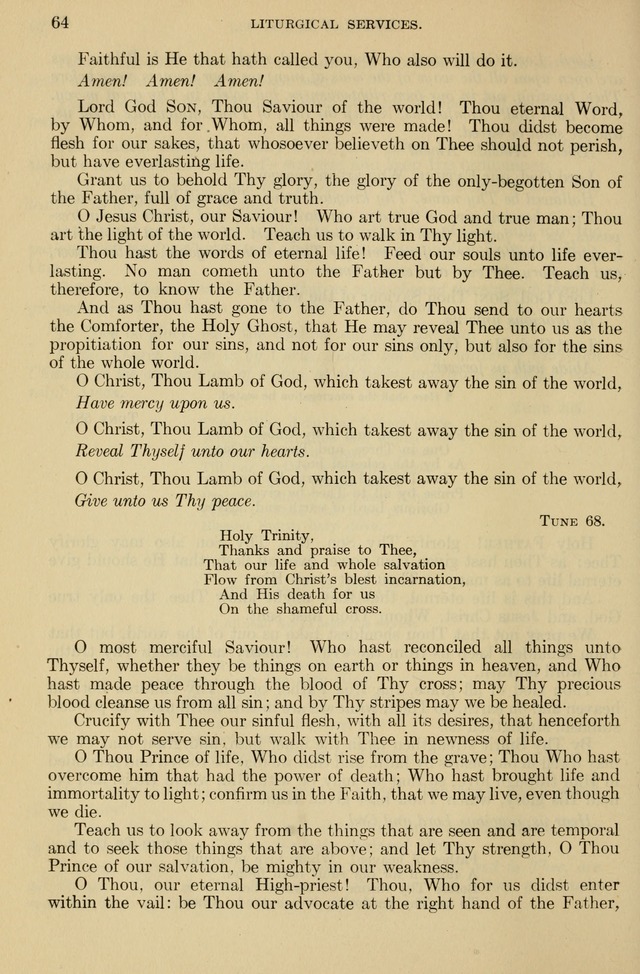 The Liturgy and the Offices of Worship and Hymns of the American Province of the Unitas Fratrum, or the Moravian Church page 64