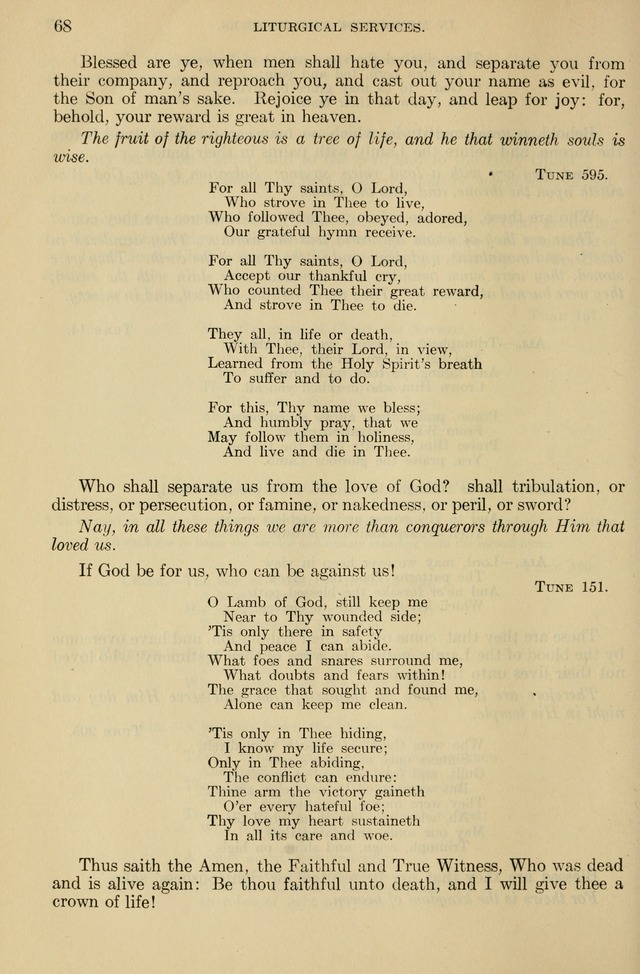 The Liturgy and the Offices of Worship and Hymns of the American Province of the Unitas Fratrum, or the Moravian Church page 68