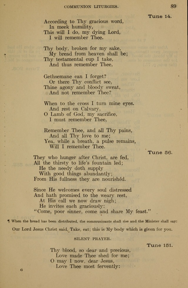 The Liturgy and the Offices of Worship and Hymns of the American Province of the Unitas Fratrum, or the Moravian Church page 89