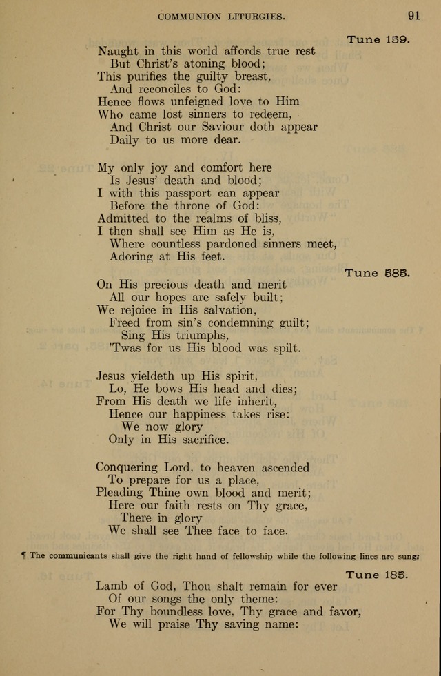 The Liturgy and the Offices of Worship and Hymns of the American Province of the Unitas Fratrum, or the Moravian Church page 91