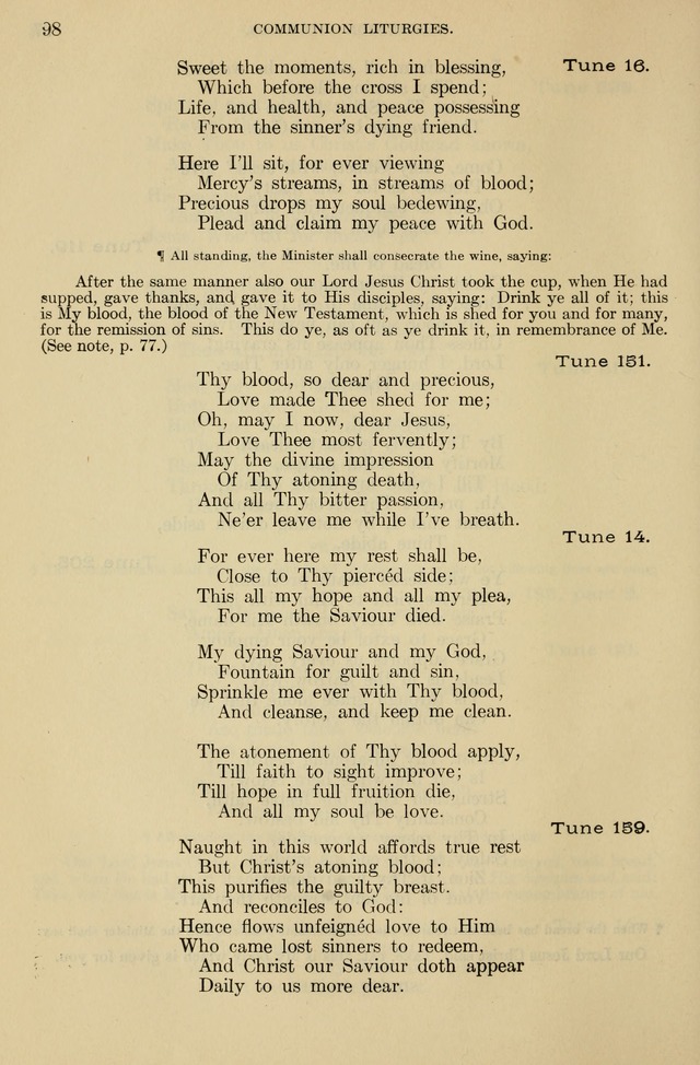 The Liturgy and the Offices of Worship and Hymns of the American Province of the Unitas Fratrum, or the Moravian Church page 98