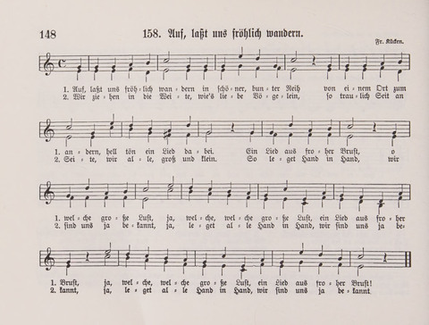 Lieder-Perlen: Eine Sammlung von Liedern geistlichen und gemischten Inhalts, theils in deutscher, theils in englischer Sprache, nebt einer Anzahl Spiellieder, ein-, zwei- und dreistimmig (mit Anhang) page 148