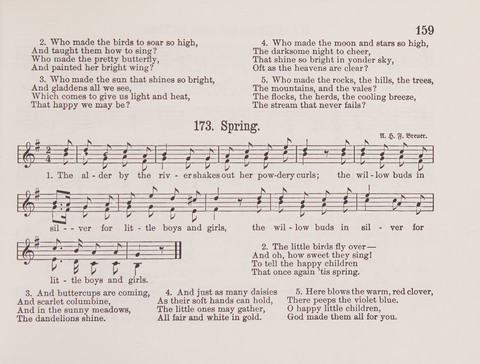 Lieder-Perlen: Eine Sammlung von Liedern geistlichen und gemischten Inhalts, theils in deutscher, theils in englischer Sprache, nebt einer Anzahl Spiellieder, ein-, zwei- und dreistimmig (mit Anhang) page 159