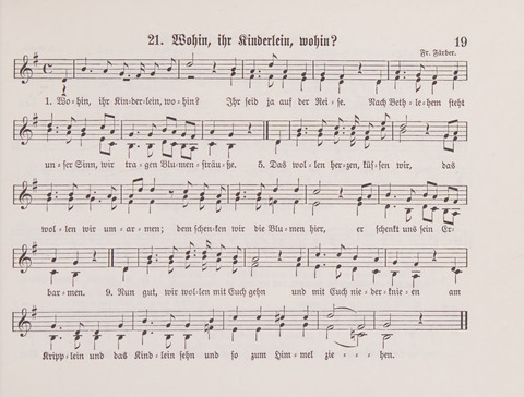 Lieder-Perlen: Eine Sammlung von Liedern geistlichen und gemischten Inhalts, theils in deutscher, theils in englischer Sprache, nebt einer Anzahl Spiellieder, ein-, zwei- und dreistimmig (mit Anhang) page 19