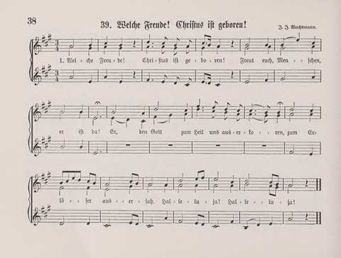 Lieder-Perlen: Eine Sammlung von Liedern geistlichen und gemischten Inhalts, theils in deutscher, theils in englischer Sprache, nebt einer Anzahl Spiellieder, ein-, zwei- und dreistimmig (mit Anhang) page 38