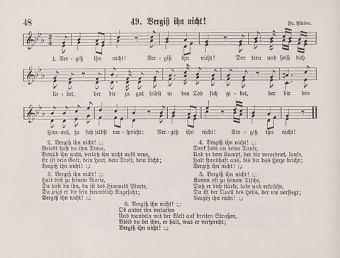 Lieder-Perlen: Eine Sammlung von Liedern geistlichen und gemischten Inhalts, theils in deutscher, theils in englischer Sprache, nebt einer Anzahl Spiellieder, ein-, zwei- und dreistimmig (mit Anhang) page 48