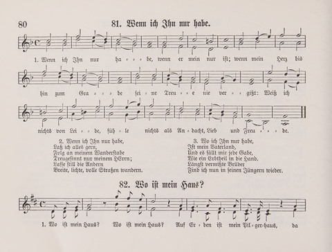Lieder-Perlen: Eine Sammlung von Liedern geistlichen und gemischten Inhalts, theils in deutscher, theils in englischer Sprache, nebt einer Anzahl Spiellieder, ein-, zwei- und dreistimmig (mit Anhang) page 80