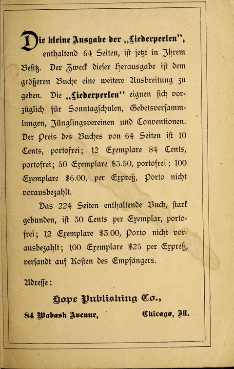 Liederperlen: für Sonntagschulen, Jugendvereine und andere Christliche Versammlungen (Kleine Ausgabe) page 63