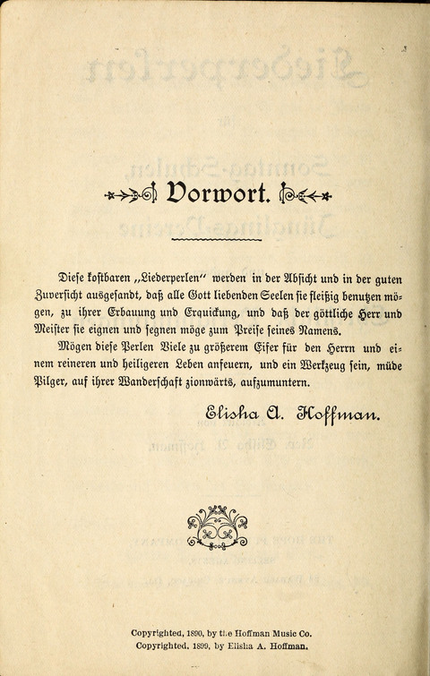 Liederperlen: für Sonntagschulen, Jugendvereine und andere Christliche Versammlungen (Kleine Ausgabe) page iii