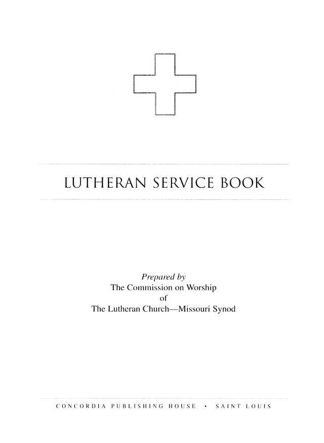 Lutheran Service Book page i