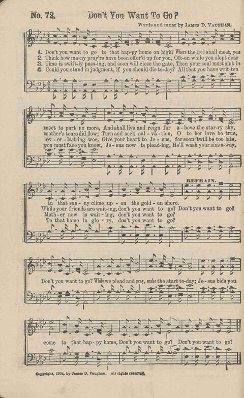 Living Songs: for church, revival and general use page 72