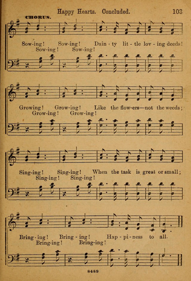 Little Sacred Songs: for Little Singers of the primary department of the Sunday school, and for Kindergartens and the home page 103