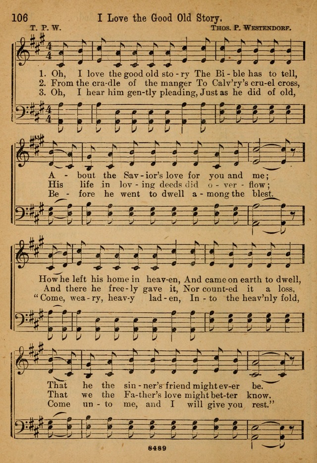 Little Sacred Songs: for Little Singers of the primary department of the Sunday school, and for Kindergartens and the home page 106