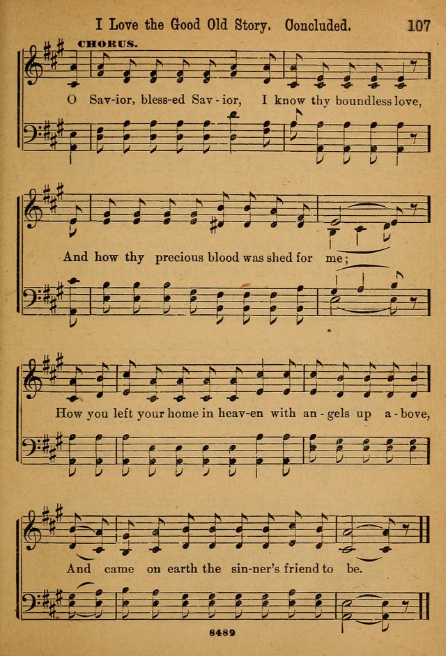 Little Sacred Songs: for Little Singers of the primary department of the Sunday school, and for Kindergartens and the home page 107