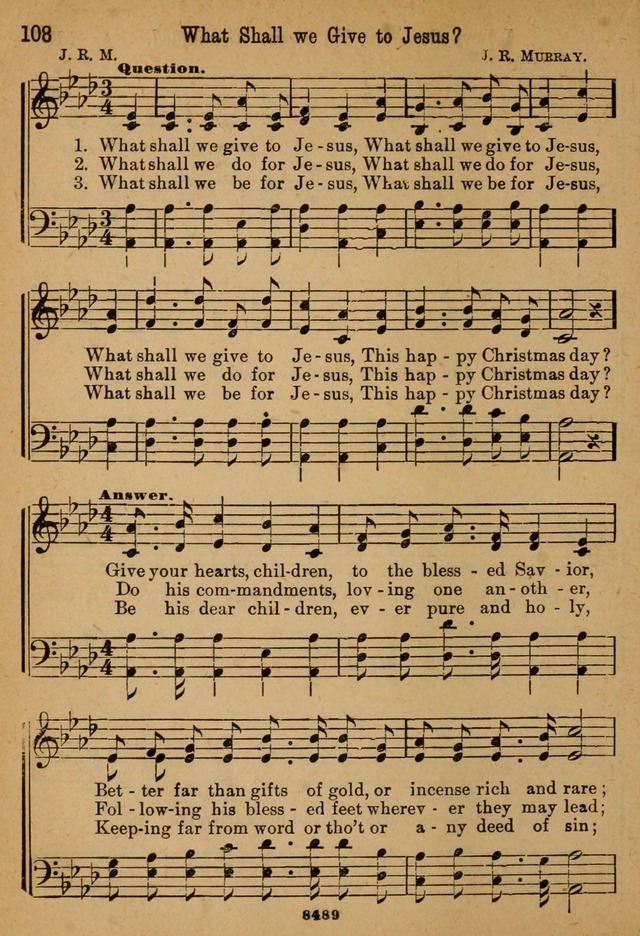 Little Sacred Songs: for Little Singers of the primary department of the Sunday school, and for Kindergartens and the home page 108