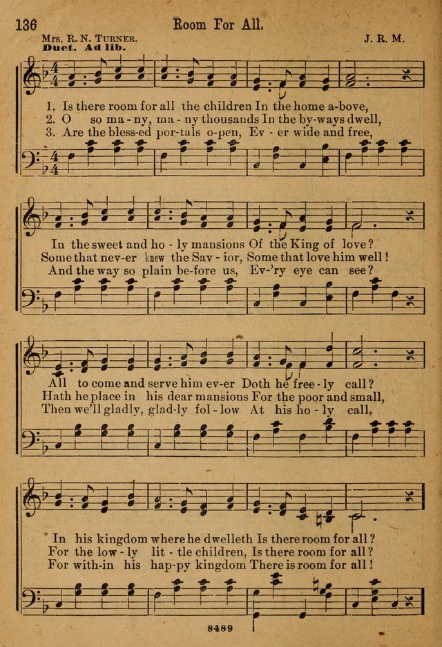Little Sacred Songs: for Little Singers of the primary department of the Sunday school, and for Kindergartens and the home page 136