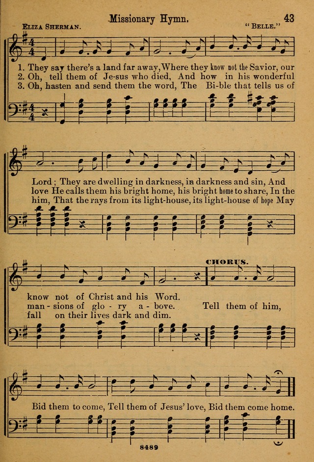 Little Sacred Songs: for Little Singers of the primary department of the Sunday school, and for Kindergartens and the home page 43