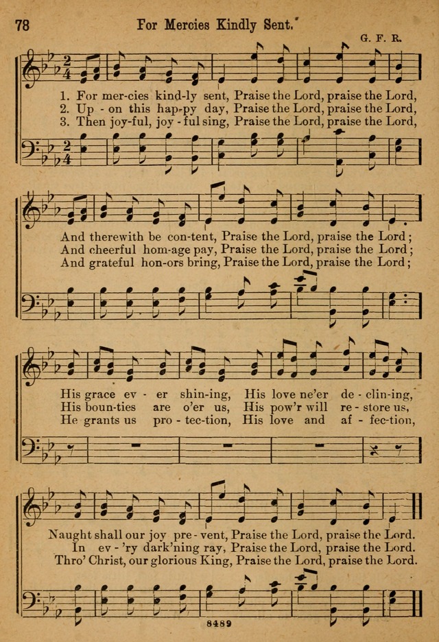 Little Sacred Songs: for Little Singers of the primary department of the Sunday school, and for Kindergartens and the home page 78