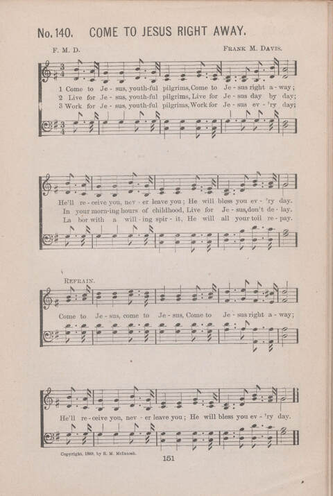 Living Songs: for the Sunday school, the Epworth league, prayer meetings, revivals, and all special occasions of Christian work and worship page 151