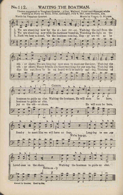 Living Words: a collection of sacred songs, both new and old, for the church, the Sunday school, the revival meeting, the singing convention, and all kinds of religious work and worship page 112