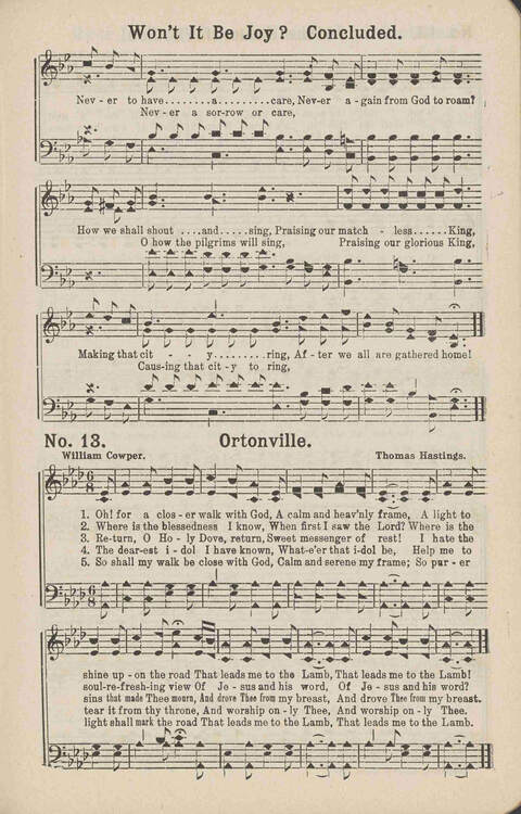 Living Words: a collection of sacred songs, both new and old, for the church, the Sunday school, the revival meeting, the singing convention, and all kinds of religious work and worship page 13