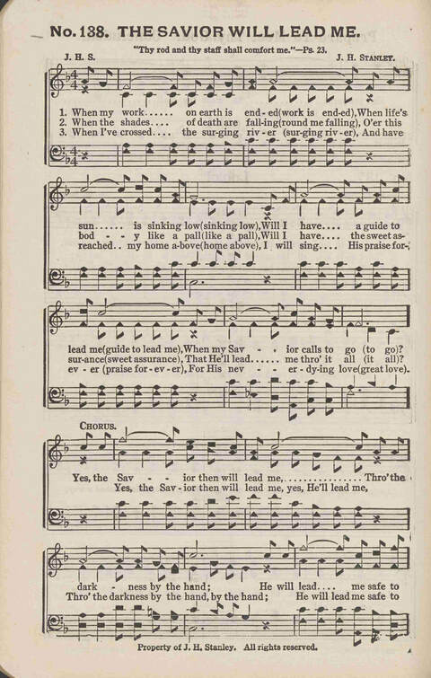Living Words: a collection of sacred songs, both new and old, for the church, the Sunday school, the revival meeting, the singing convention, and all kinds of religious work and worship page 138