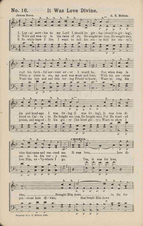 Living Words: a collection of sacred songs, both new and old, for the church, the Sunday school, the revival meeting, the singing convention, and all kinds of religious work and worship page 16