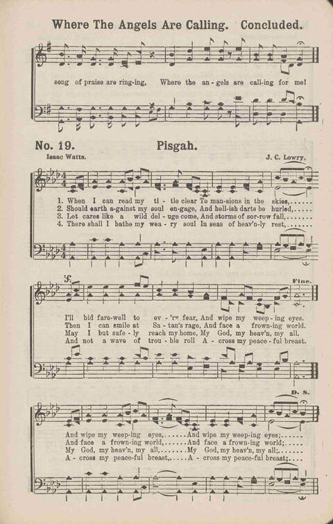 Living Words: a collection of sacred songs, both new and old, for the church, the Sunday school, the revival meeting, the singing convention, and all kinds of religious work and worship page 19
