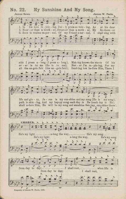 Living Words: a collection of sacred songs, both new and old, for the church, the Sunday school, the revival meeting, the singing convention, and all kinds of religious work and worship page 22