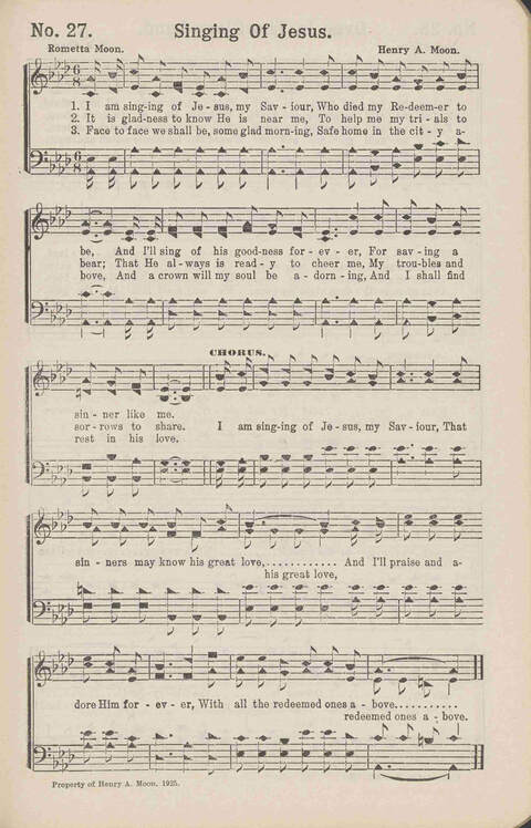 Living Words: a collection of sacred songs, both new and old, for the church, the Sunday school, the revival meeting, the singing convention, and all kinds of religious work and worship page 27