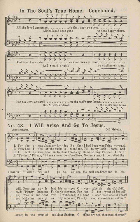 Living Words: a collection of sacred songs, both new and old, for the church, the Sunday school, the revival meeting, the singing convention, and all kinds of religious work and worship page 43