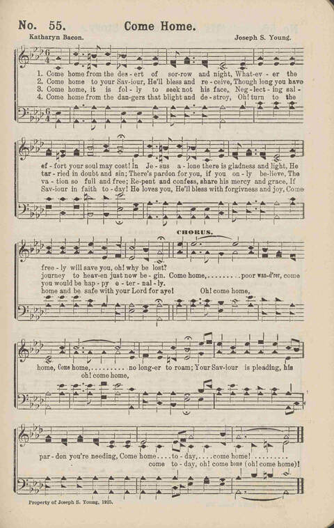 Living Words: a collection of sacred songs, both new and old, for the church, the Sunday school, the revival meeting, the singing convention, and all kinds of religious work and worship page 55