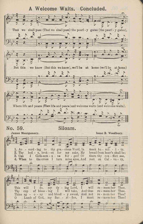 Living Words: a collection of sacred songs, both new and old, for the church, the Sunday school, the revival meeting, the singing convention, and all kinds of religious work and worship page 59