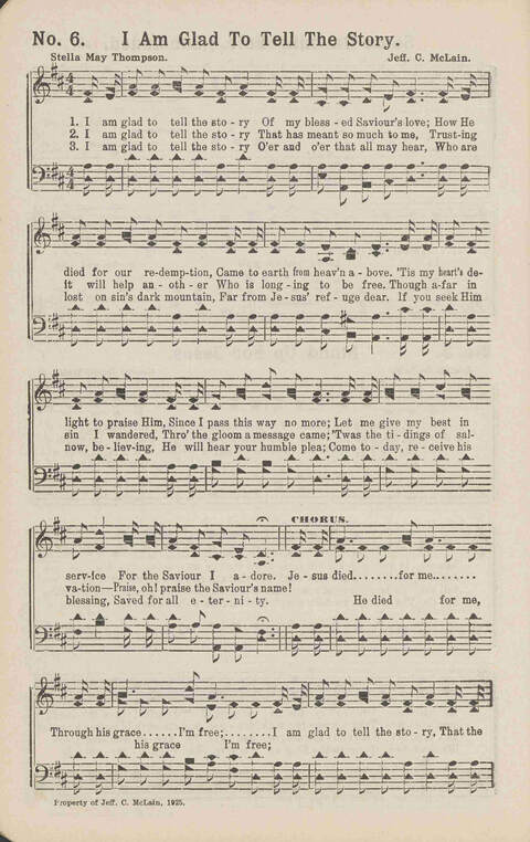 Living Words: a collection of sacred songs, both new and old, for the church, the Sunday school, the revival meeting, the singing convention, and all kinds of religious work and worship page 6