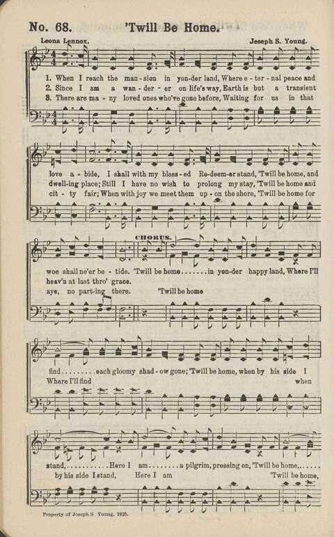Living Words: a collection of sacred songs, both new and old, for the church, the Sunday school, the revival meeting, the singing convention, and all kinds of religious work and worship page 68