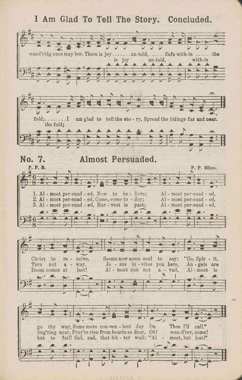 Living Words: a collection of sacred songs, both new and old, for the church, the Sunday school, the revival meeting, the singing convention, and all kinds of religious work and worship page 7