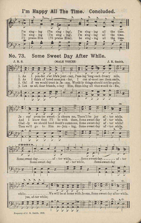 Living Words: a collection of sacred songs, both new and old, for the church, the Sunday school, the revival meeting, the singing convention, and all kinds of religious work and worship page 73