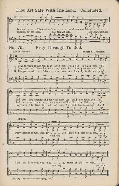 Living Words: a collection of sacred songs, both new and old, for the church, the Sunday school, the revival meeting, the singing convention, and all kinds of religious work and worship page 75
