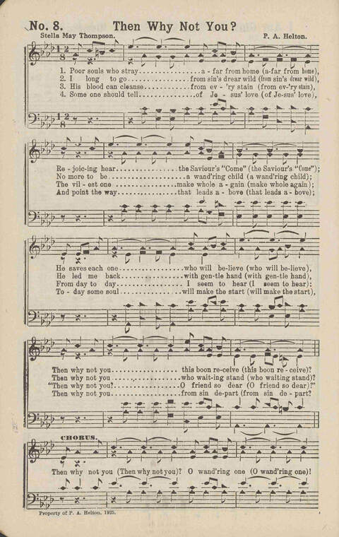 Living Words: a collection of sacred songs, both new and old, for the church, the Sunday school, the revival meeting, the singing convention, and all kinds of religious work and worship page 8