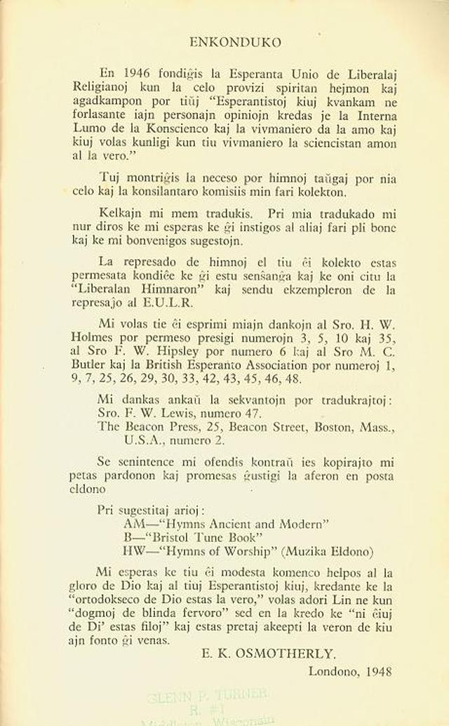 Liberala Himnaro page ii