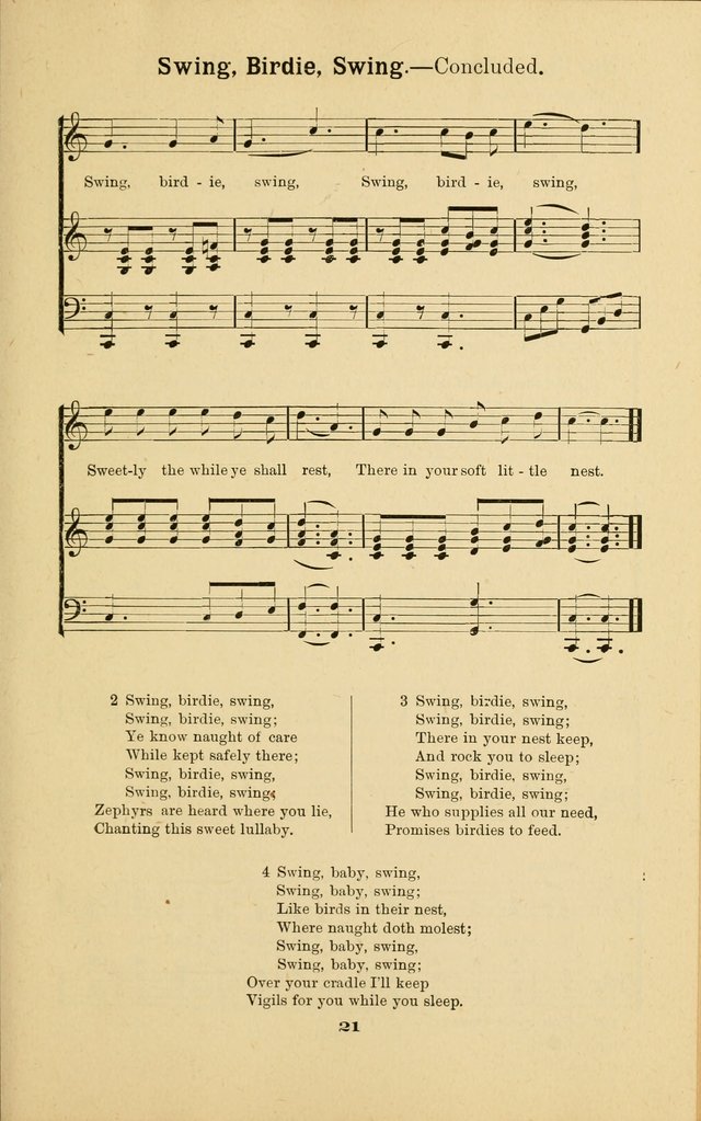 Melodies for Little People: containing also one hundred recitations for Sunday-schools, anniversary occasions, concerts, entertainments, and sociables, with songs adapted... page 21