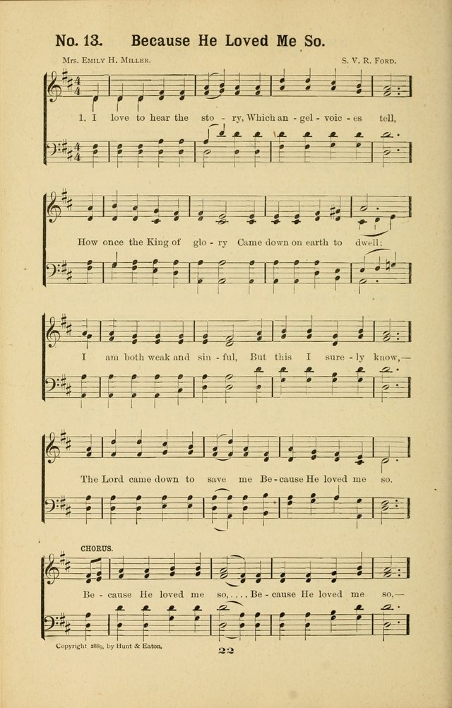 Melodies for Little People: containing also one hundred recitations for Sunday-schools, anniversary occasions, concerts, entertainments, and sociables, with songs adapted... page 22