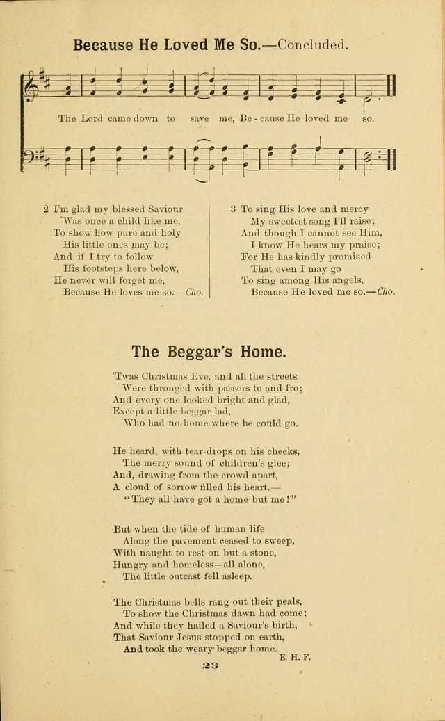Melodies for Little People: containing also one hundred recitations for Sunday-schools, anniversary occasions, concerts, entertainments, and sociables, with songs adapted... page 23