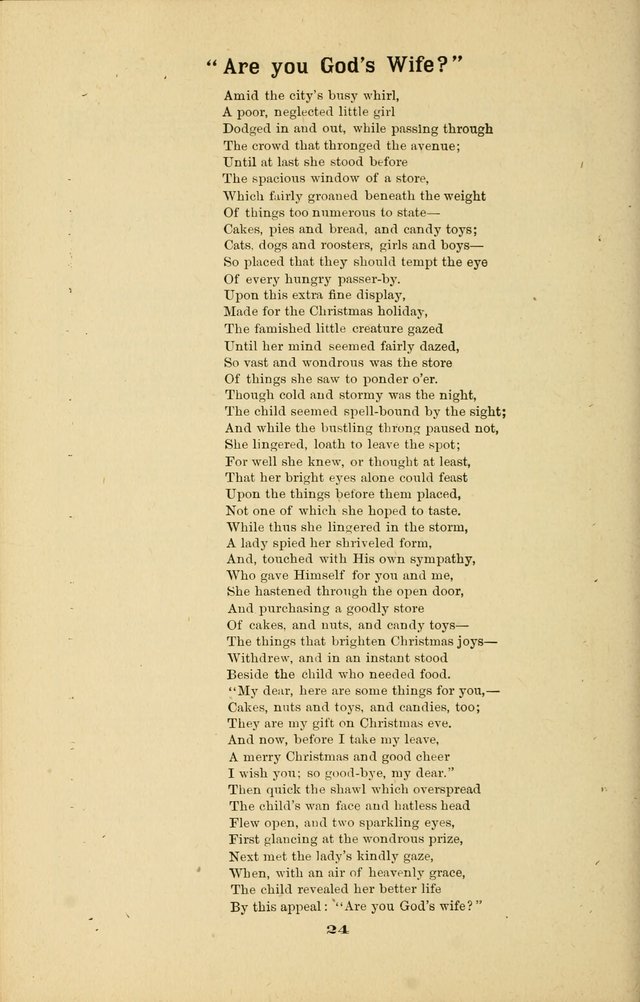 Melodies for Little People: containing also one hundred recitations for Sunday-schools, anniversary occasions, concerts, entertainments, and sociables, with songs adapted... page 24