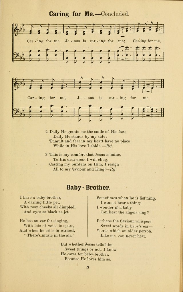 Melodies for Little People: containing also one hundred recitations for Sunday-schools, anniversary occasions, concerts, entertainments, and sociables, with songs adapted... page 5